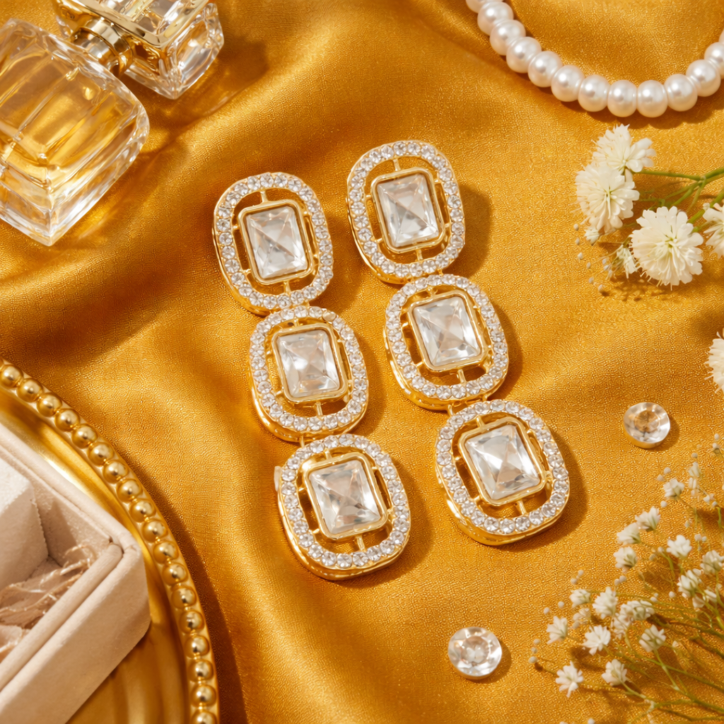 Helly White Earrings