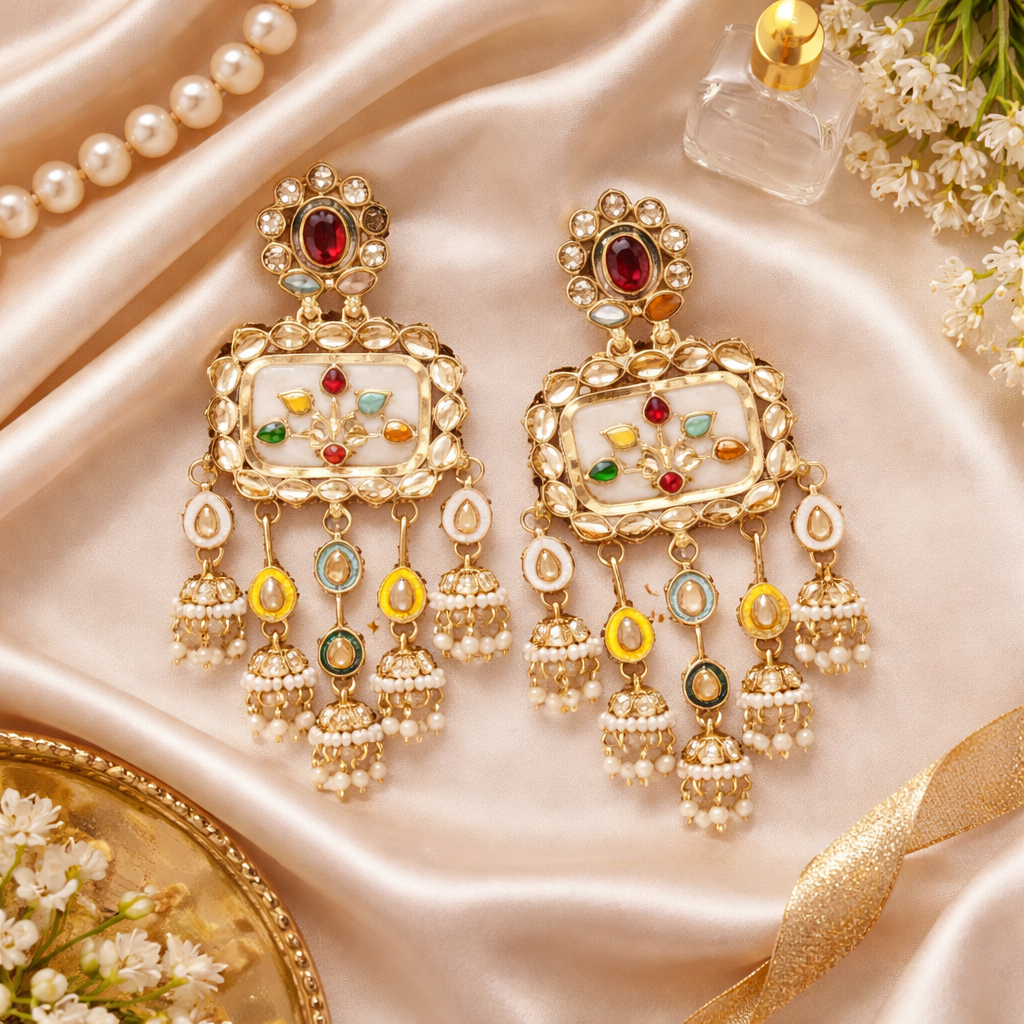 Adhvika - Multicolor Mother of Pearl Earrings