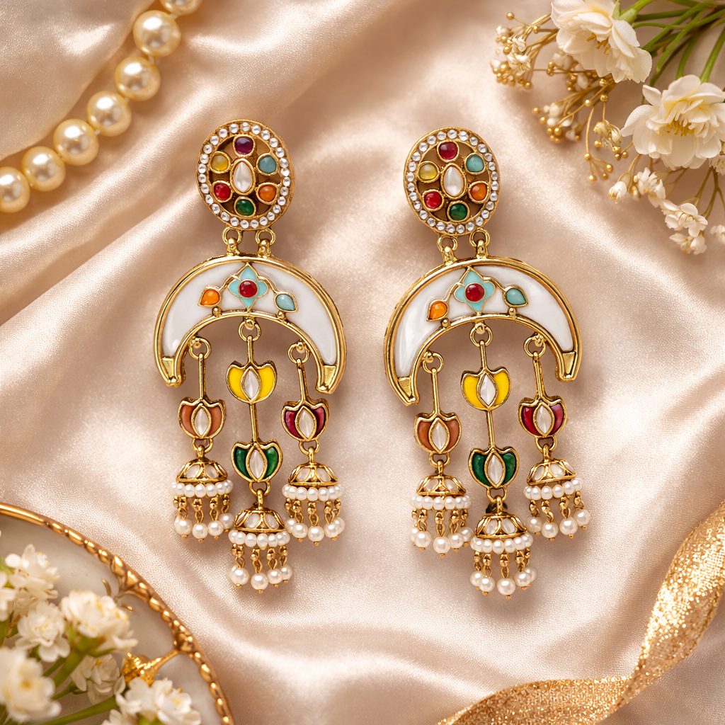Anuja- Multicolor Mother of Pearl  Earrings