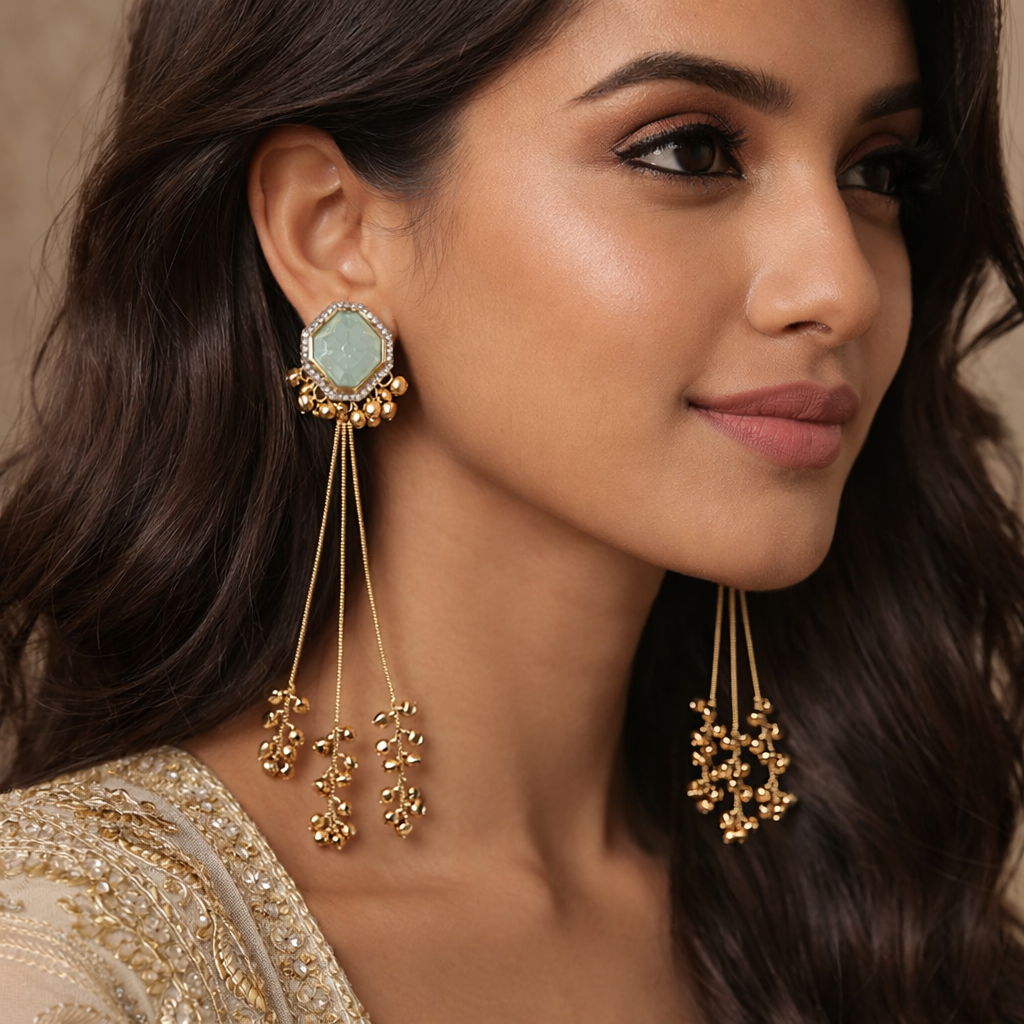 Sheenara - Mint Kashmiri Earrings