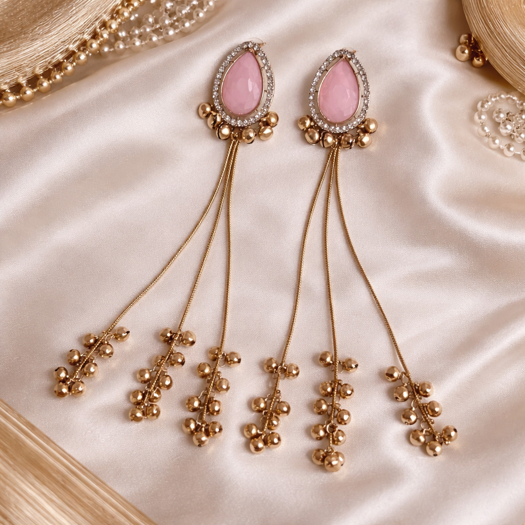 Firdaus- Pink Kashmiri Earrings
