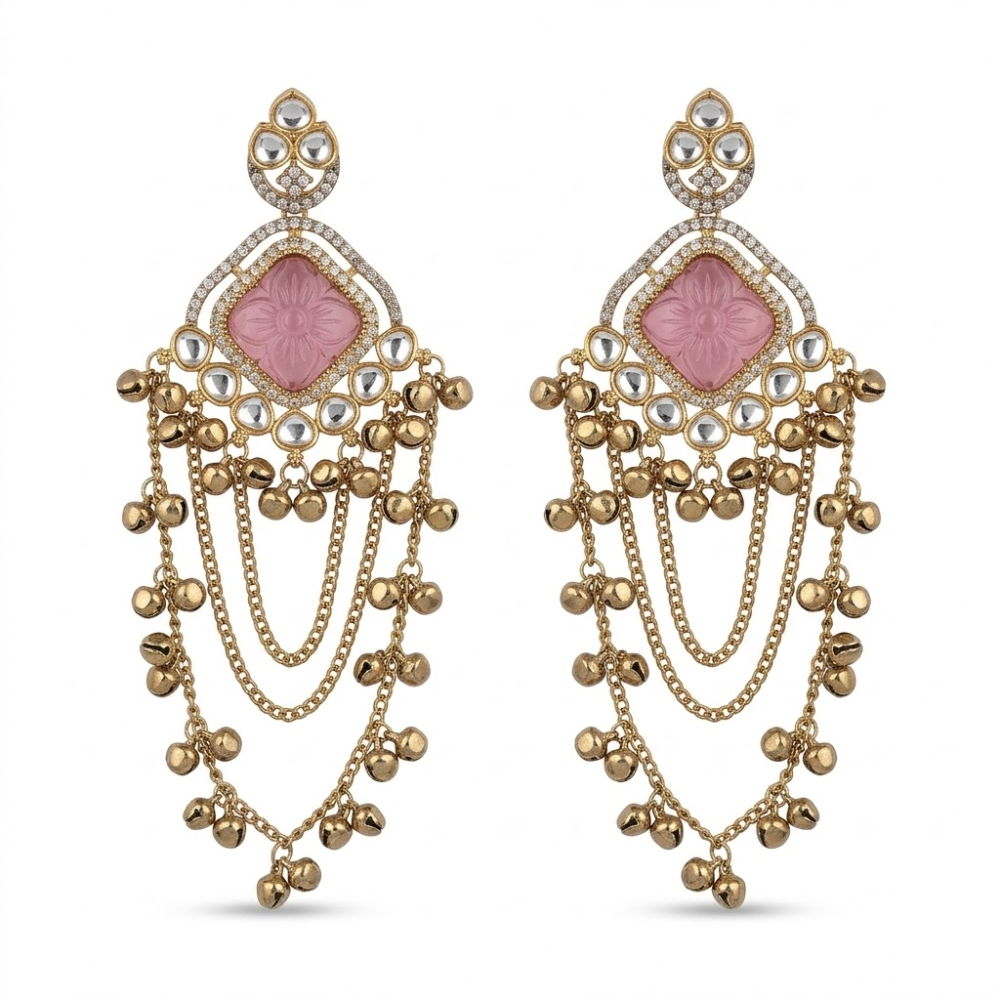 Zivah - Pink Ghunghroo Dangler Earrings