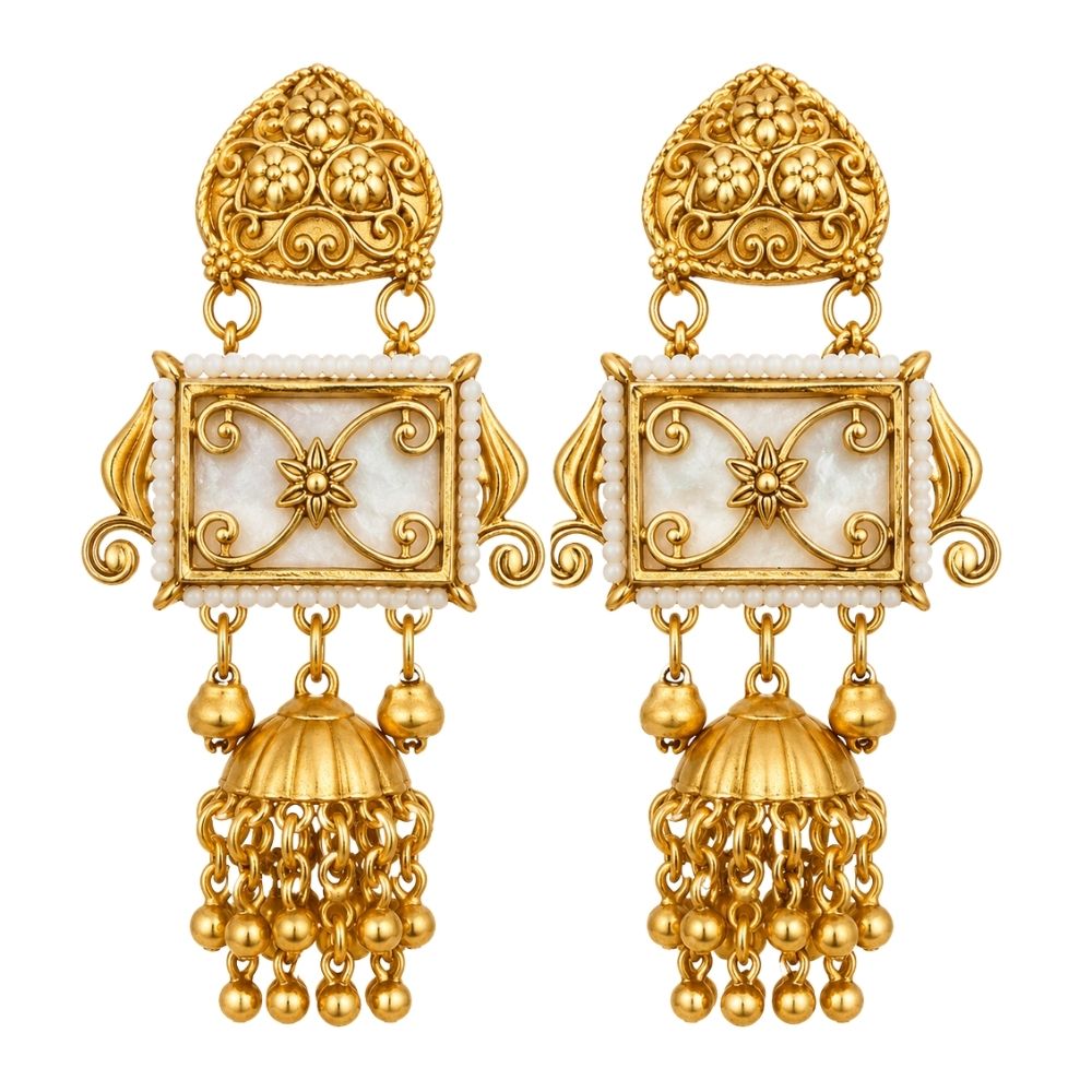 Shayoni- Gold Kashmiri Ghungroo Earrings