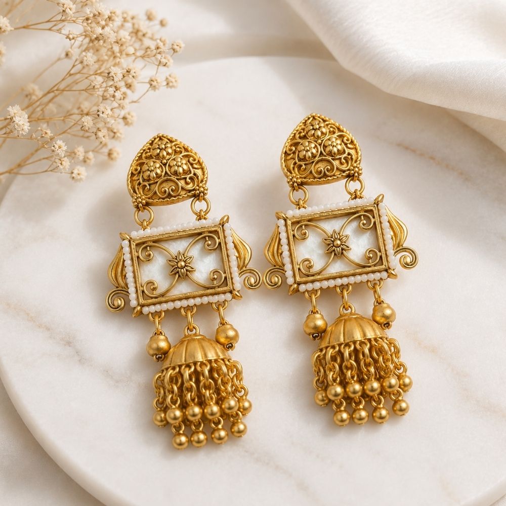 Shayoni- Gold Kashmiri Ghungroo Earrings