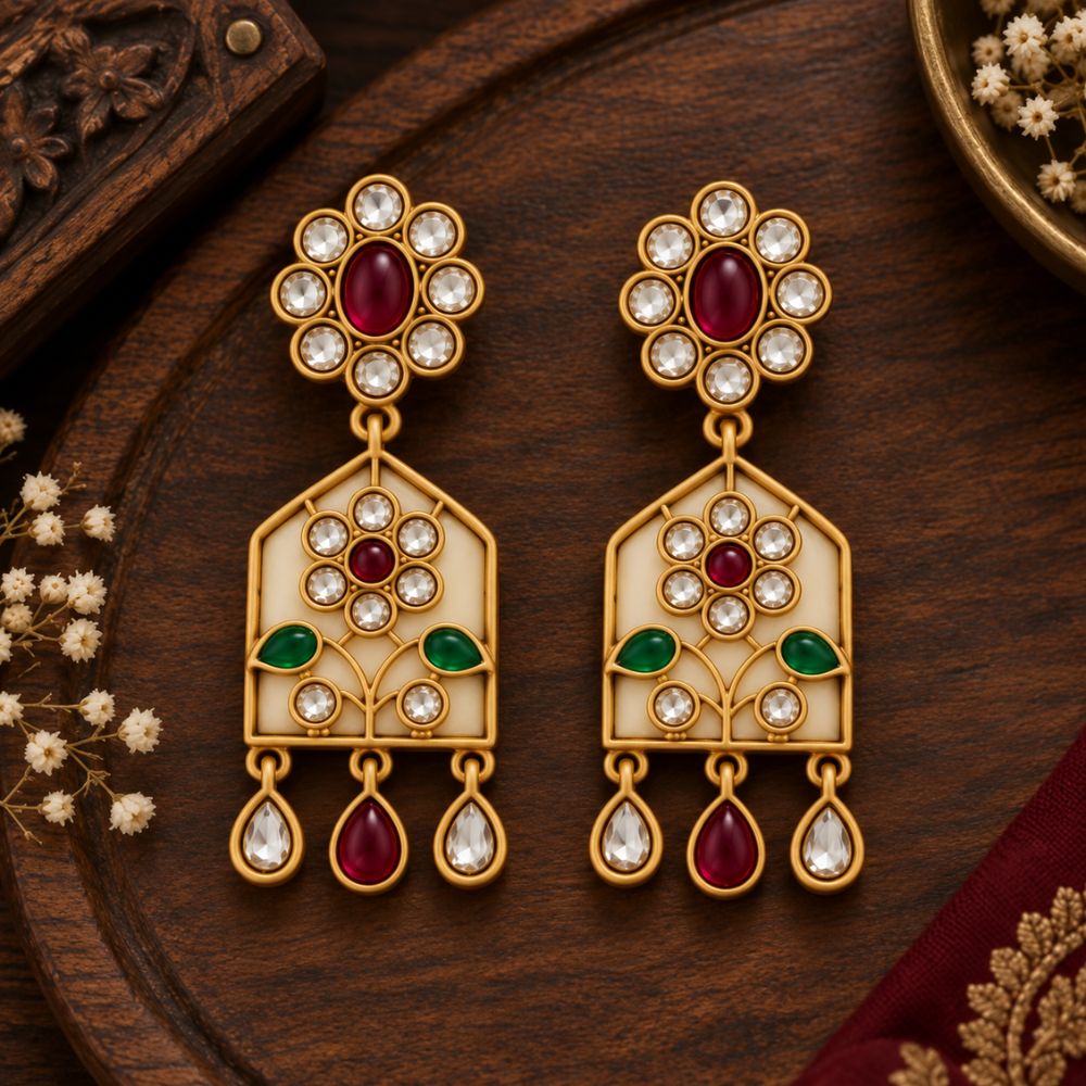 Kartika – Multicolour Floral Drop Earrings