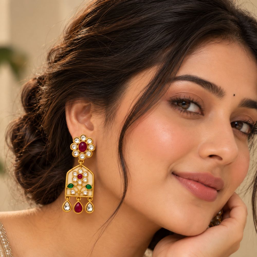 Kartika – Multicolour Floral Drop Earrings