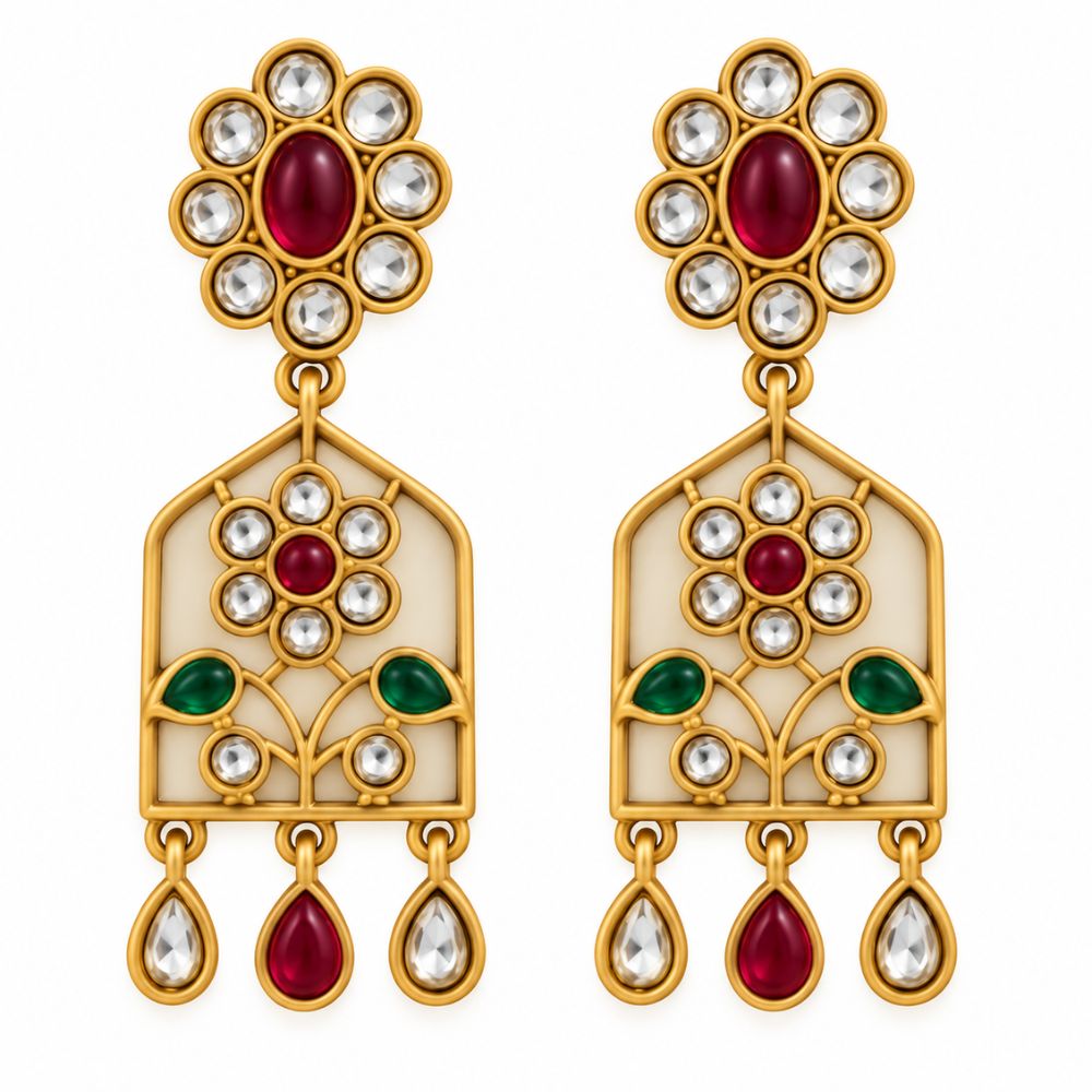 Kartika – Multicolour Floral Drop Earrings