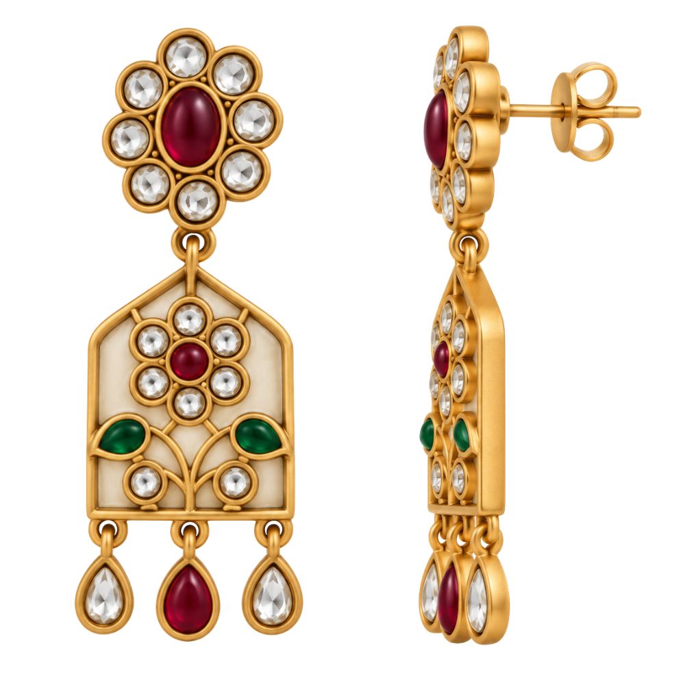 Kartika – Multicolour Floral Drop Earrings
