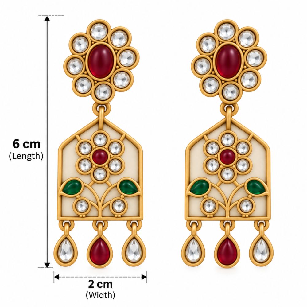 Kartika – Multicolour Floral Drop Earrings