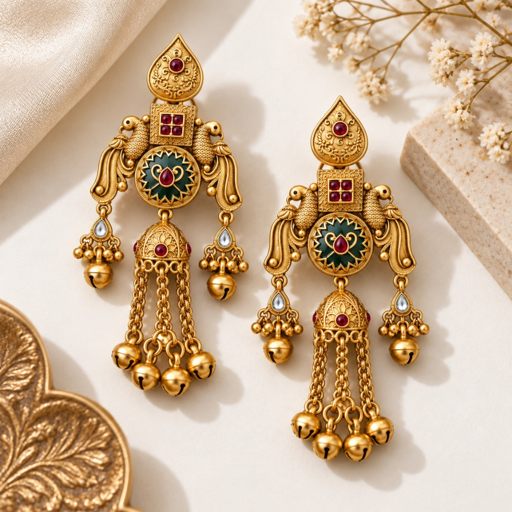 Jasica – Multicolour Heritage Long Drop Earrings