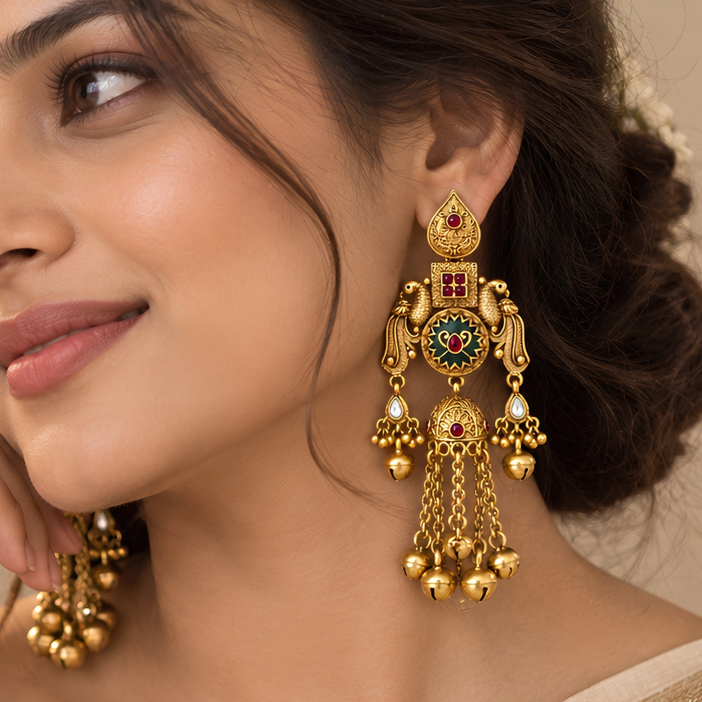 Jasica – Multicolour Heritage Long Drop Earrings