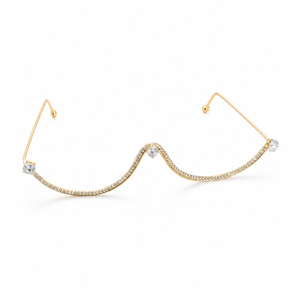 Nirvika- Gold-Toned Crystal Wave Facelet