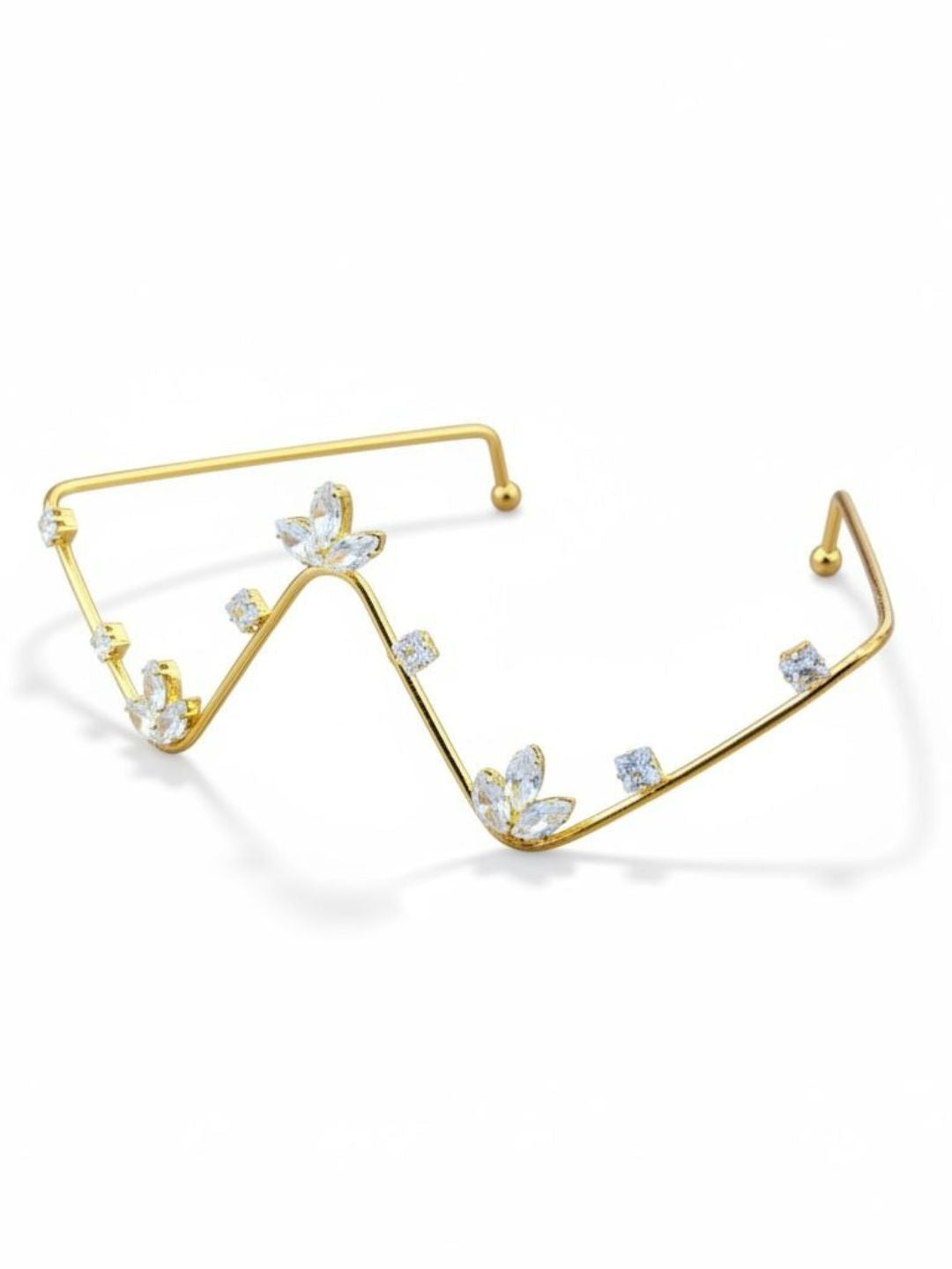 Tivra- Gold-Toned Floral Crystal Facelet