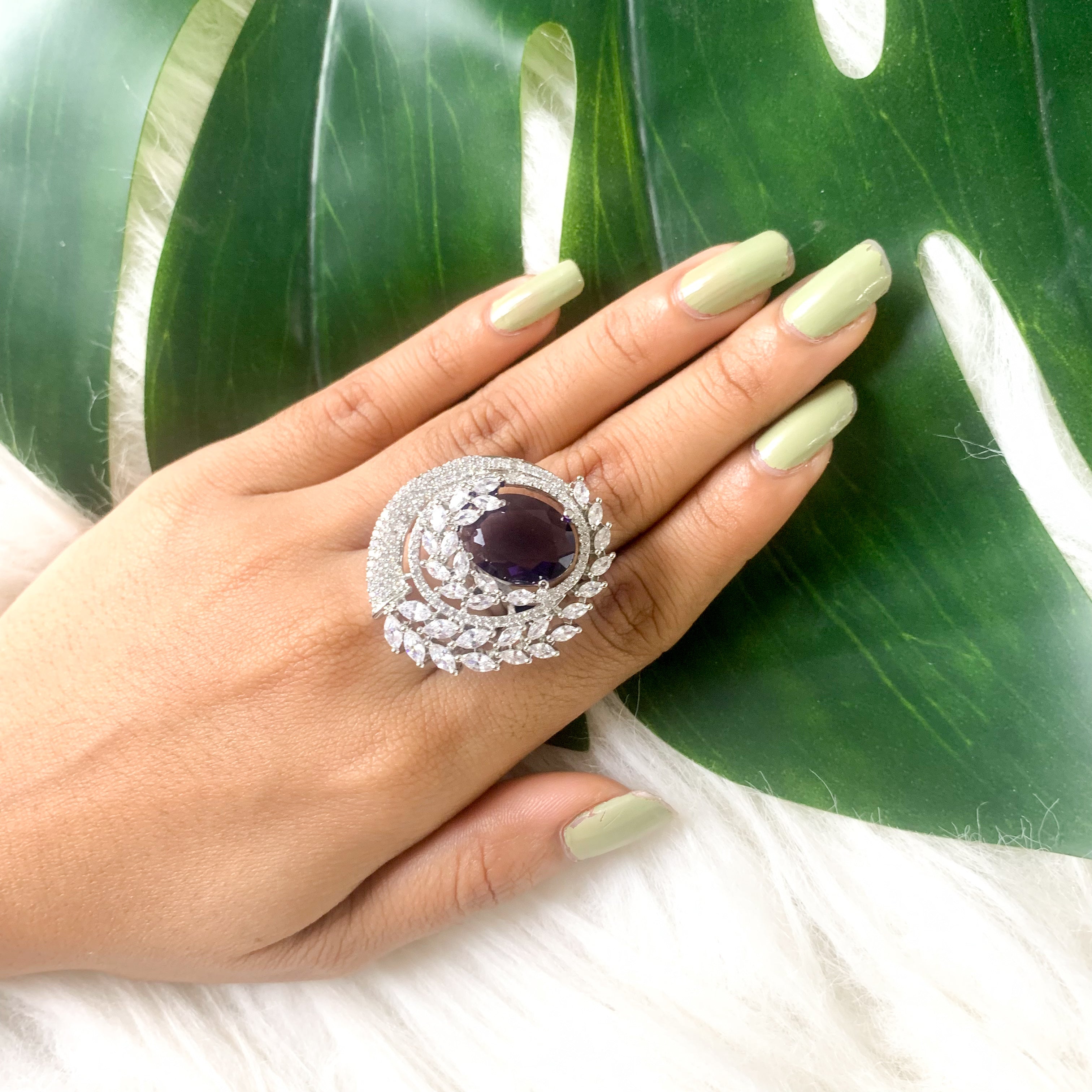 Gina Blue CZ Ring