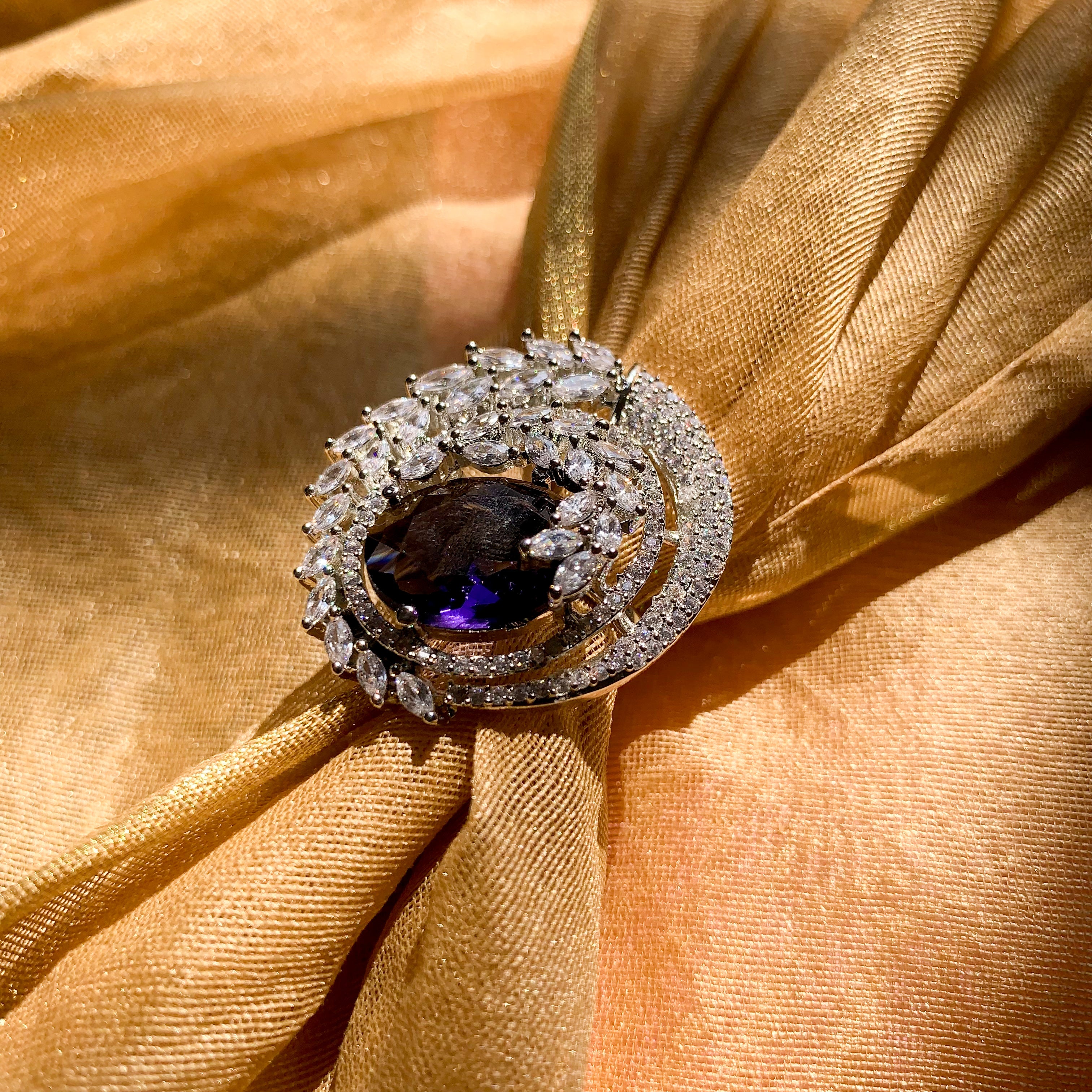 Gina Blue CZ Ring