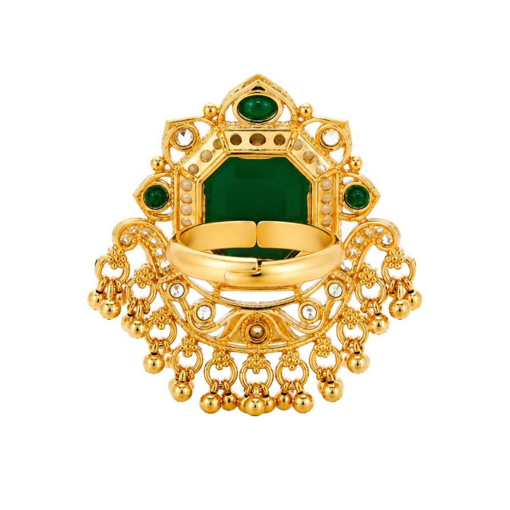 Viu- Green Stone Heritage Latkan Ring