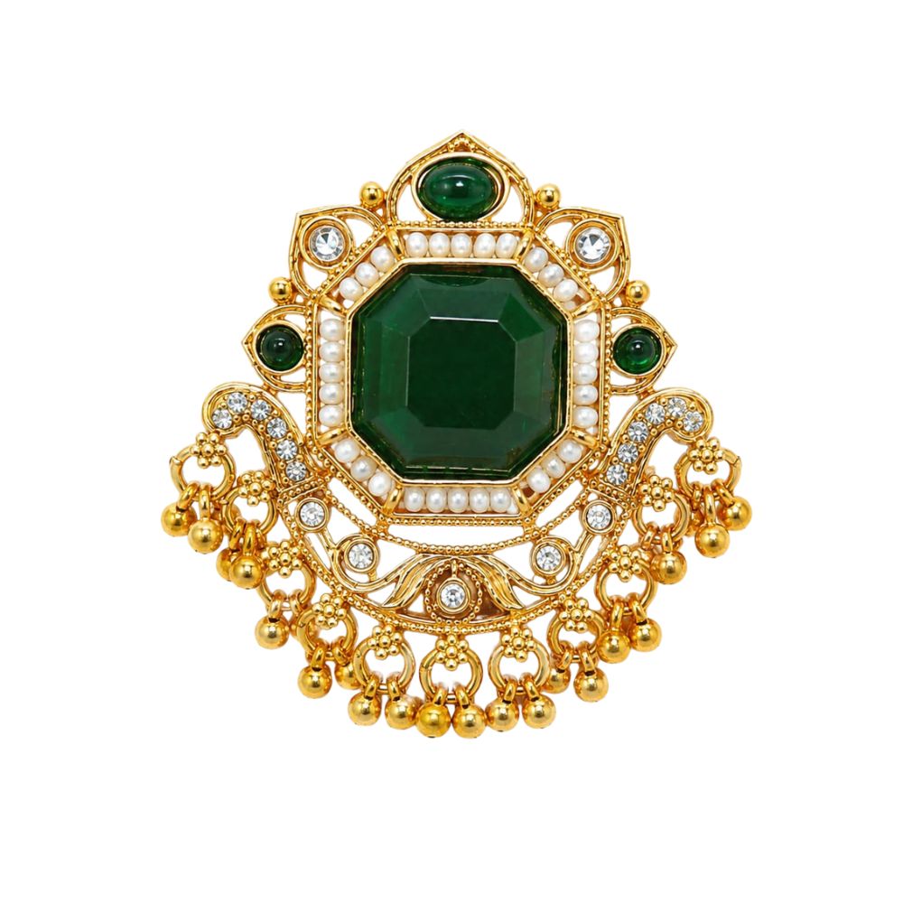 Viu- Green Stone Heritage Latkan Ring