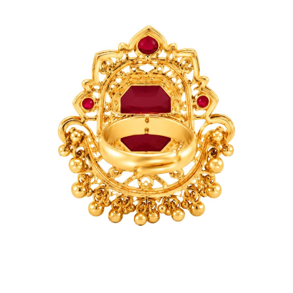 Viu- Maroon Stone Heritage Latkan Ring