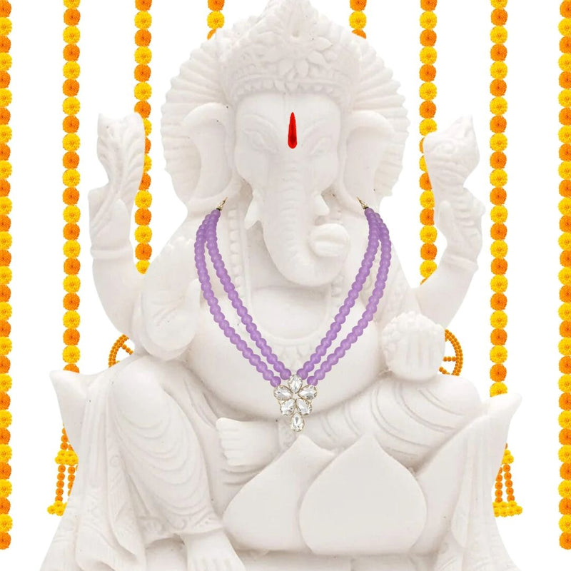 Vakratunda Purple Pearl & Kundan Mala