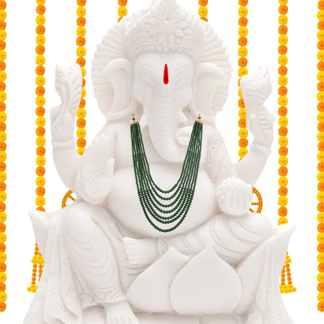 Ekadrishta Green Pearl Mala