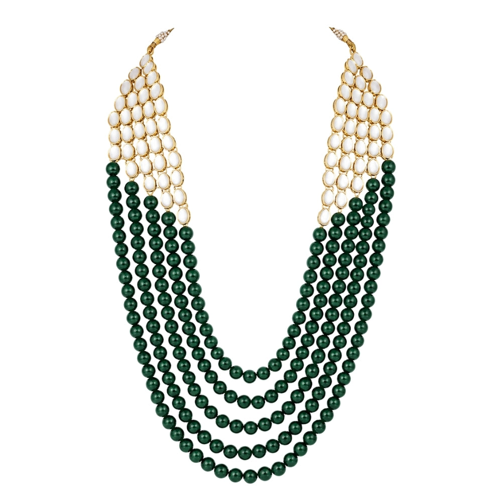Gajanan Green Pearl & Kundan Mala