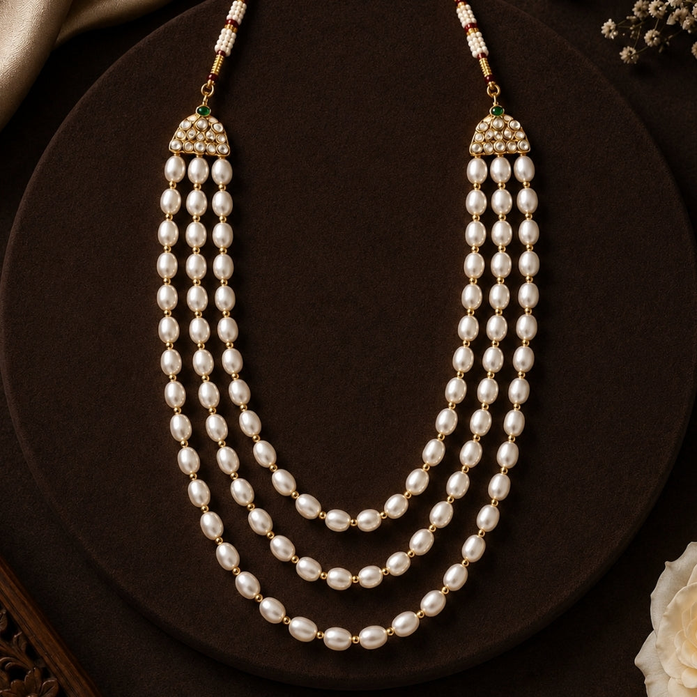 Vinayaka Pearl Layered Ganpati Mala