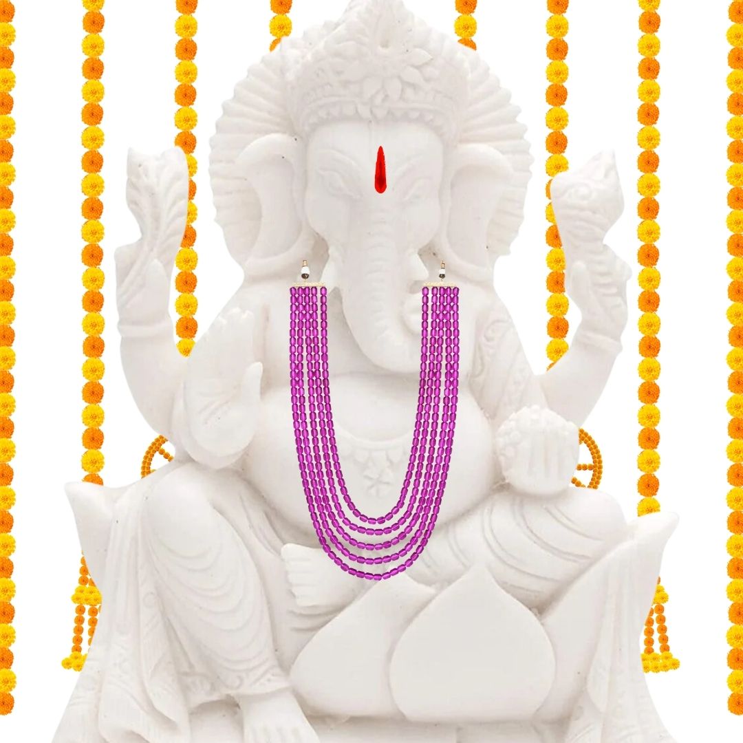 Ganadhakshya Wine Green Pearl Mala