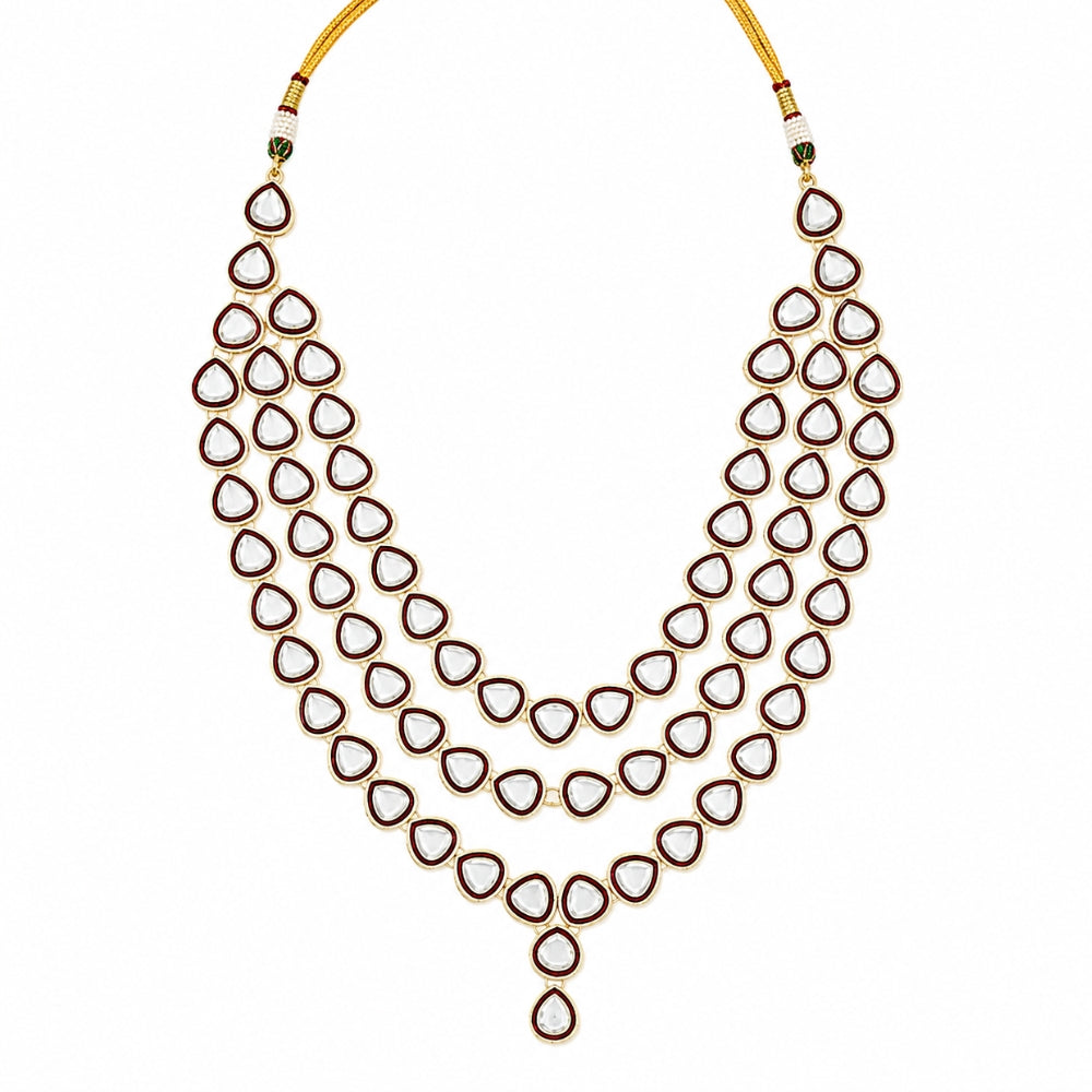 Gajananeti Maroon Kundan Mala