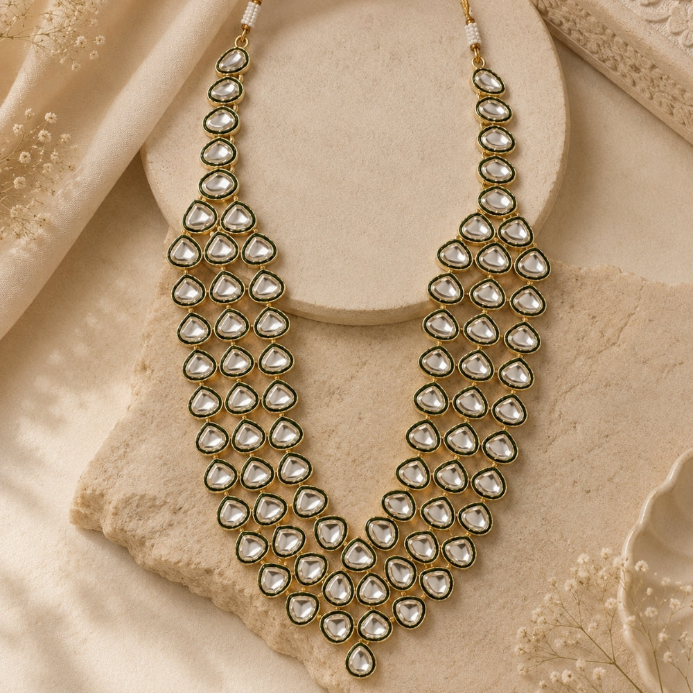 Siddhidhata Green Kundan Mala