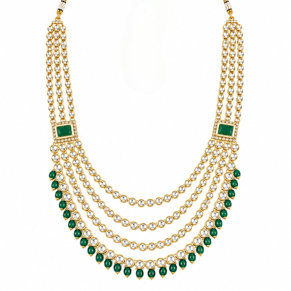 Vakratunda Green Kundan Ganpati Mala
