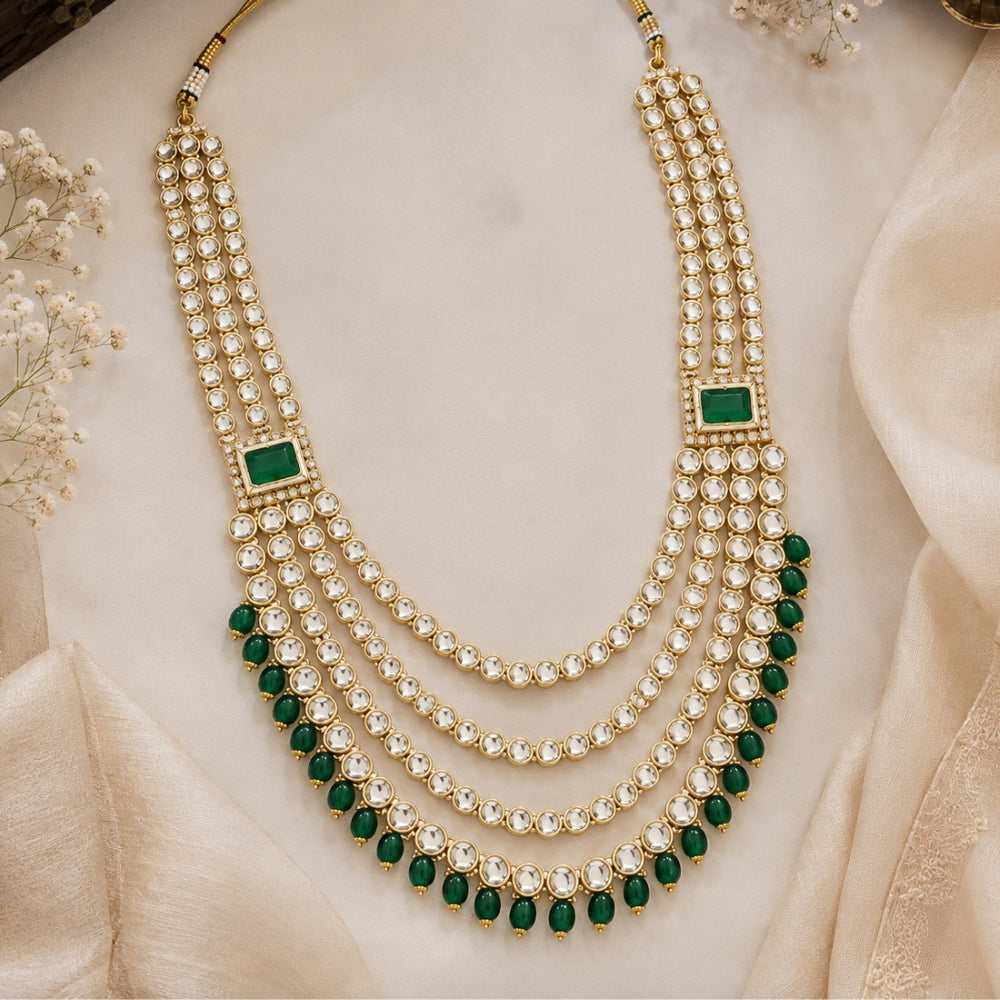 Vakratunda Green Kundan Ganpati Mala