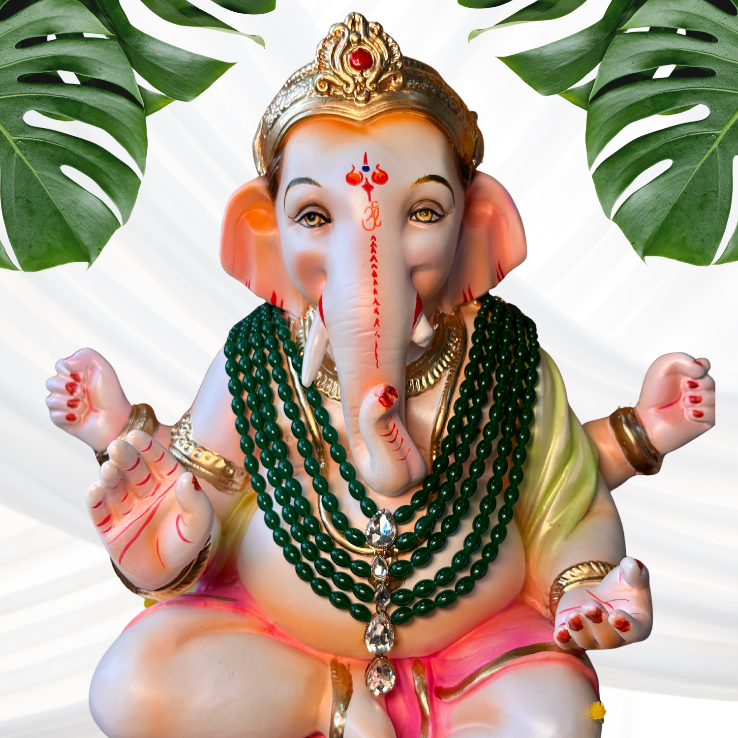 Mahaganapati -Green Pearl & Kundan Mala