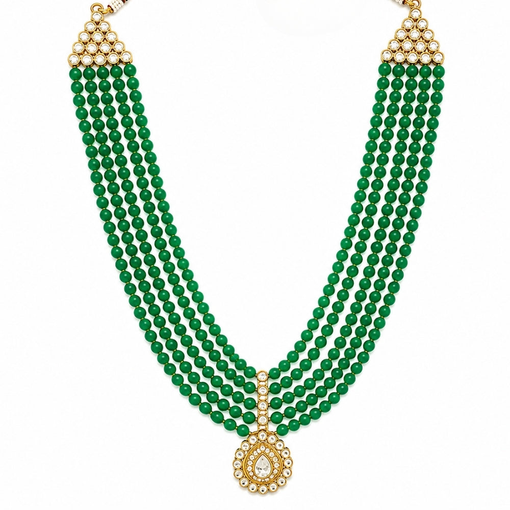 Ekaashara -  Green Stone & Bead Mala
