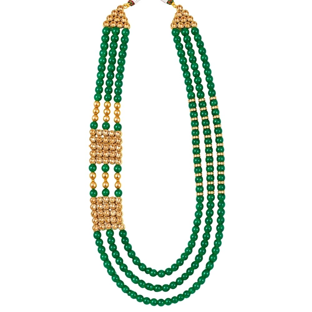 Sukhkarta Green Bead Ganpati Mala
