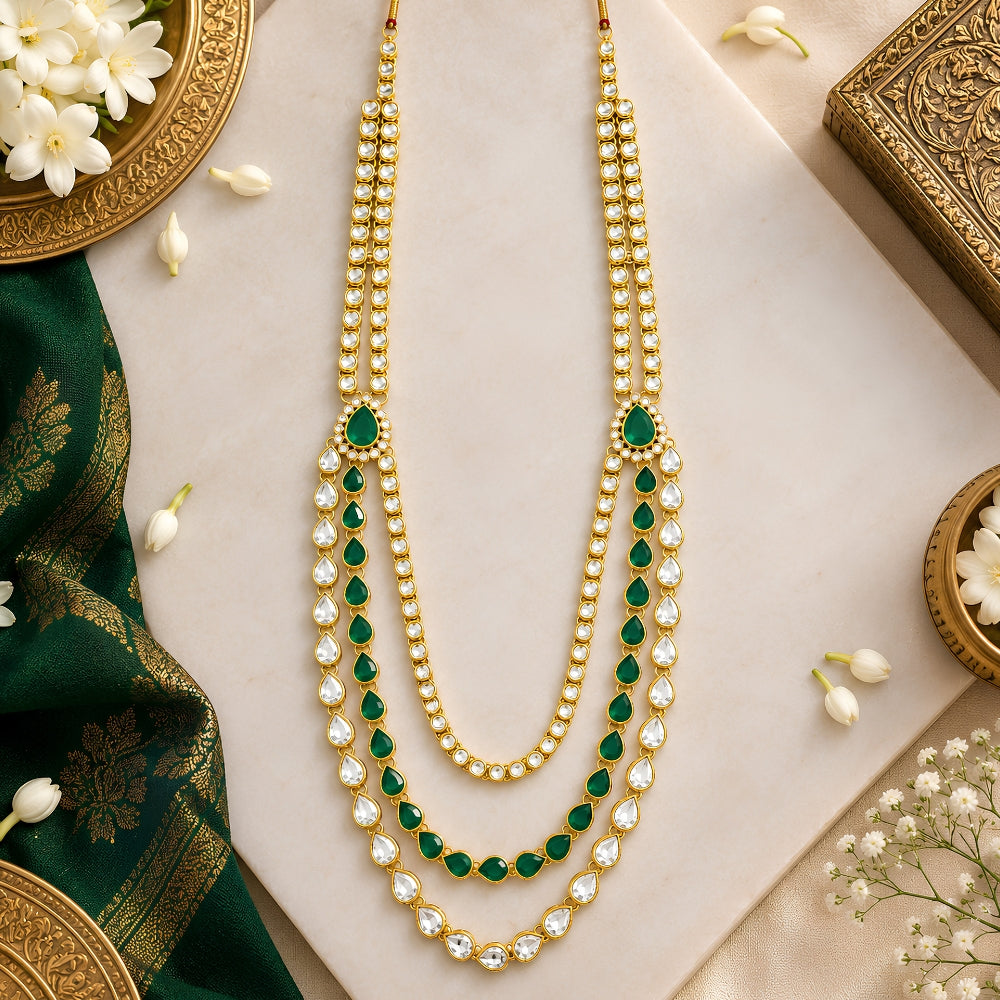 Shreevarad-Emerald Kundan Ganpati Mala
