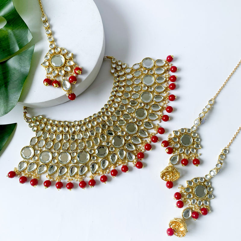 Rakul Maroon Choker Set