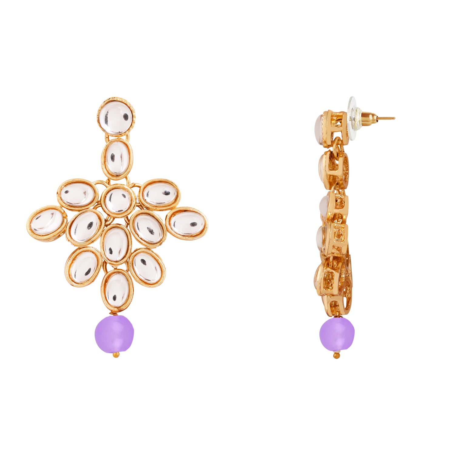 Aarvya - Purple Kundan Necklace Set