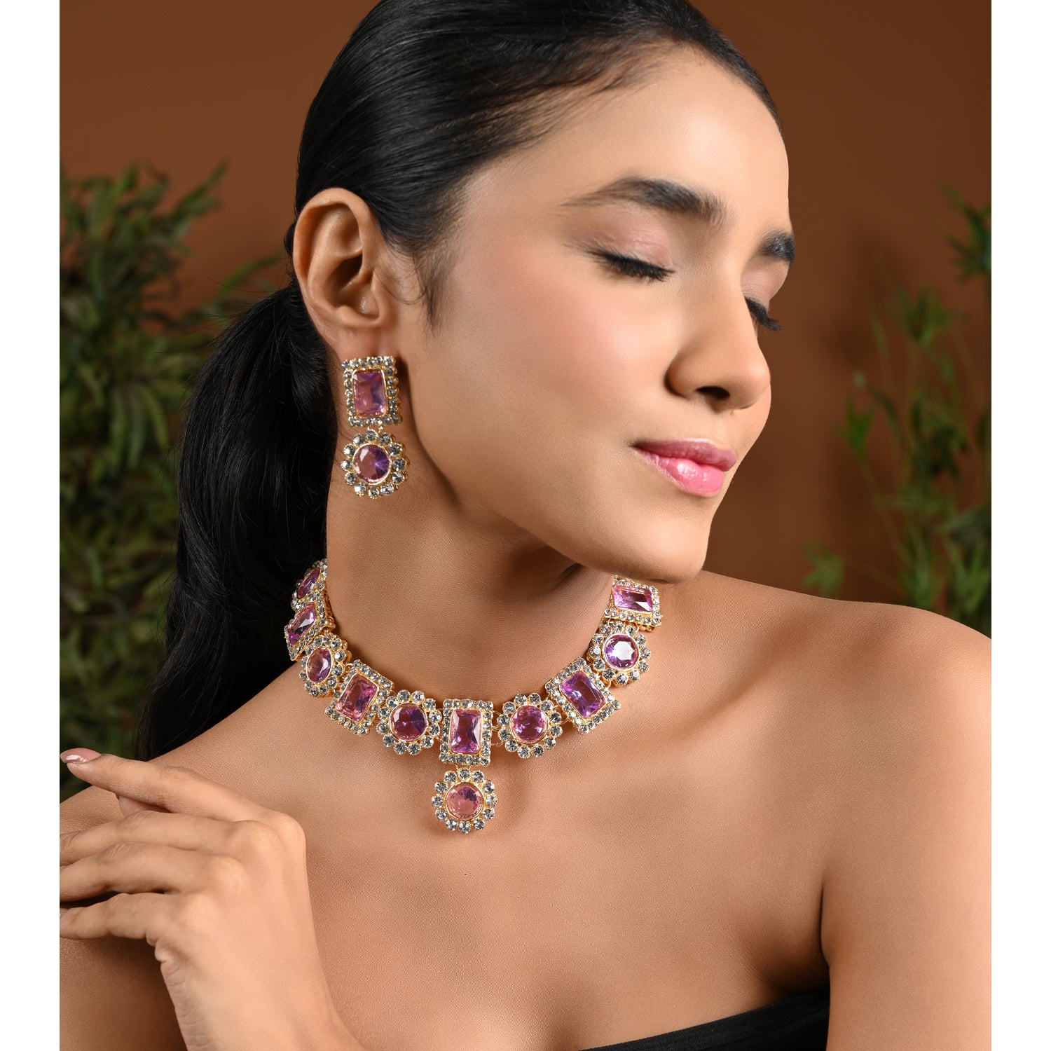 Tanushree Purple Necklace Set