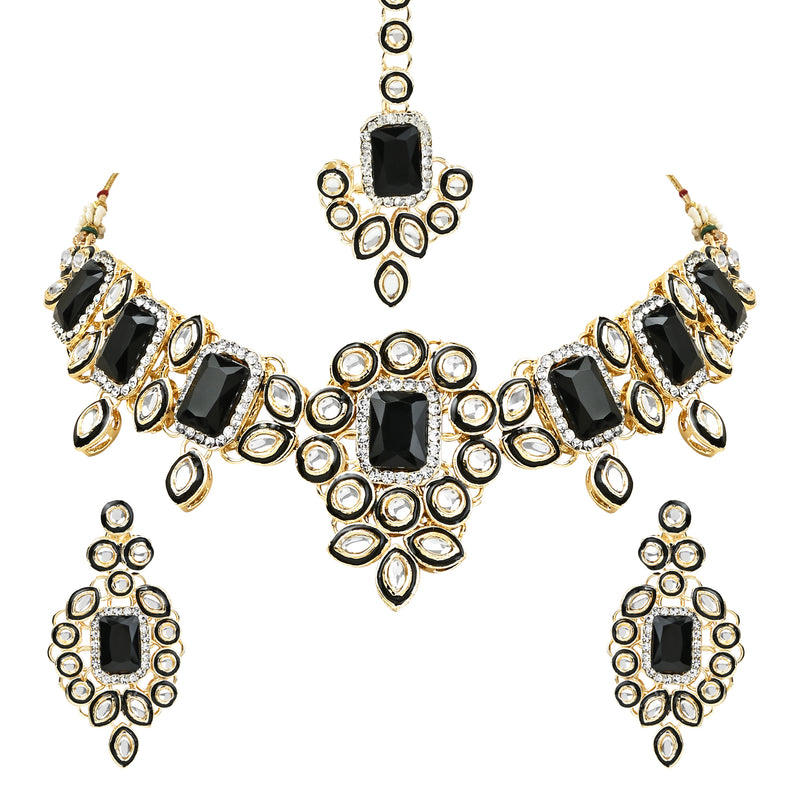 Nimreet Black Jewellery Set