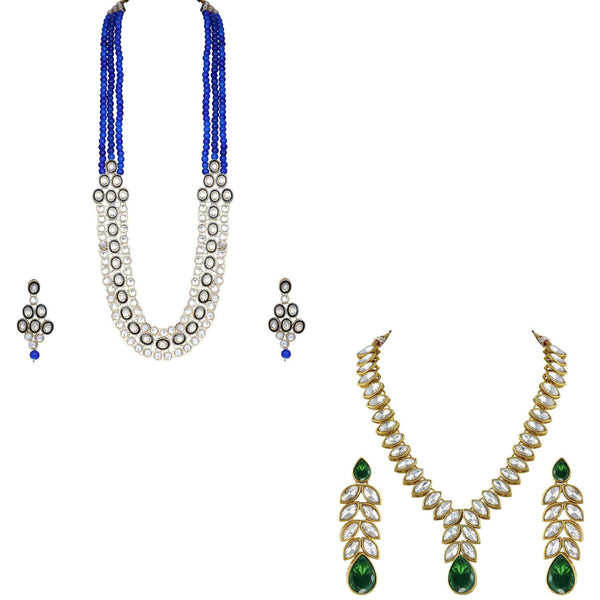 (Pack of 2) Kundan & Pearl Jewellery Set