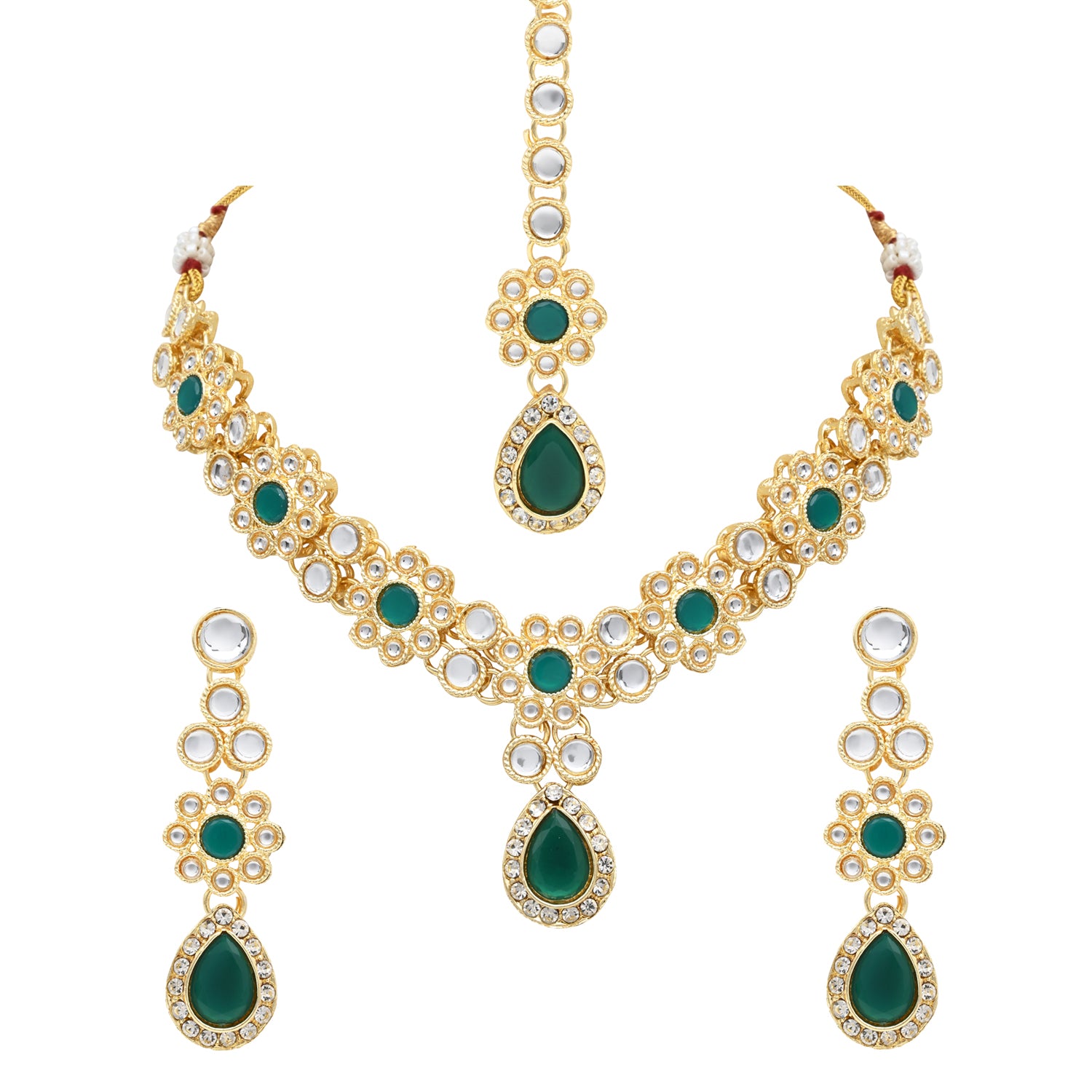 Archana Green Jewellery set