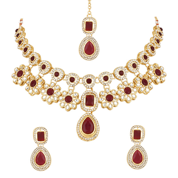 Sudiksha Maroon Necklace set