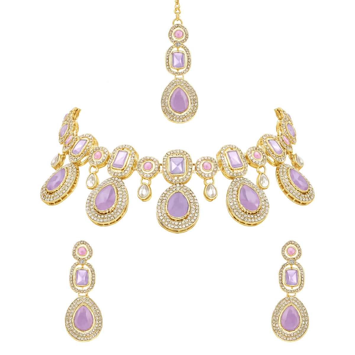 Myrah -Purple Gold-Plated Necklace Set
