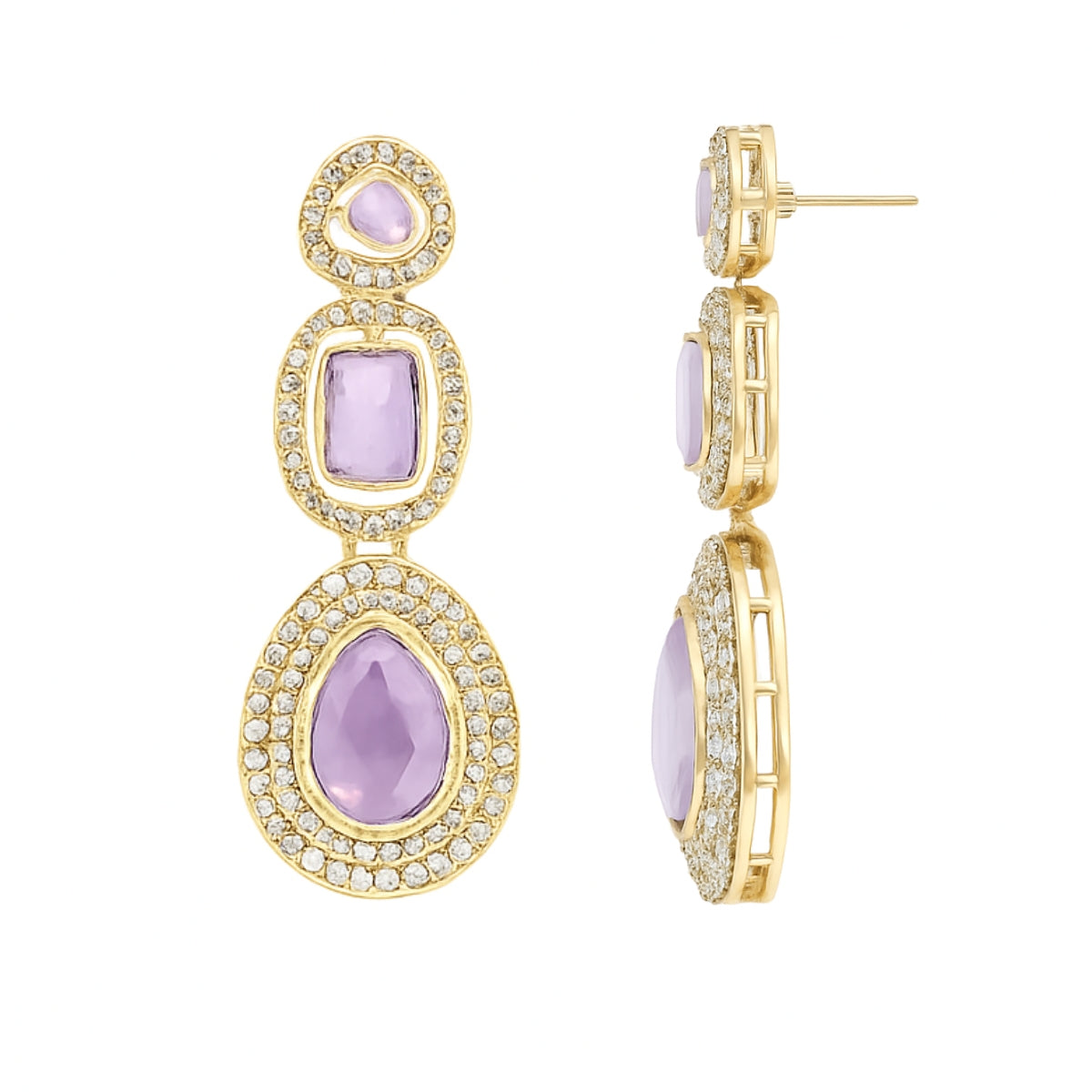 Myrah -Purple Gold-Plated Necklace Set