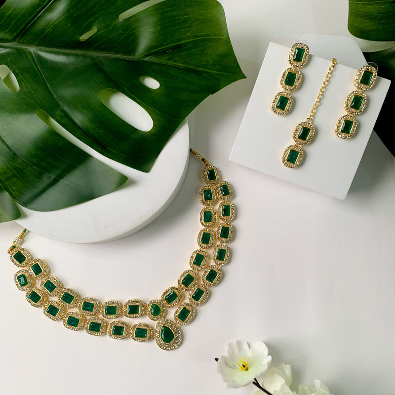 Parineeti Green Necklace set