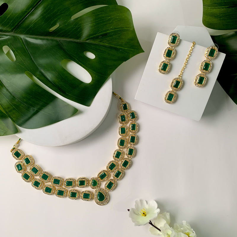 Parineeti Green Necklace set