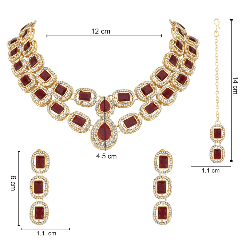 Parineeti Maroon Necklace set