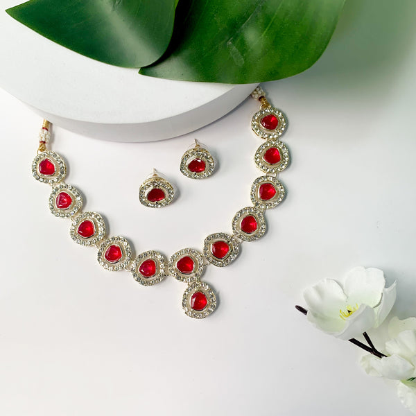 Soumya Red Necklace Set