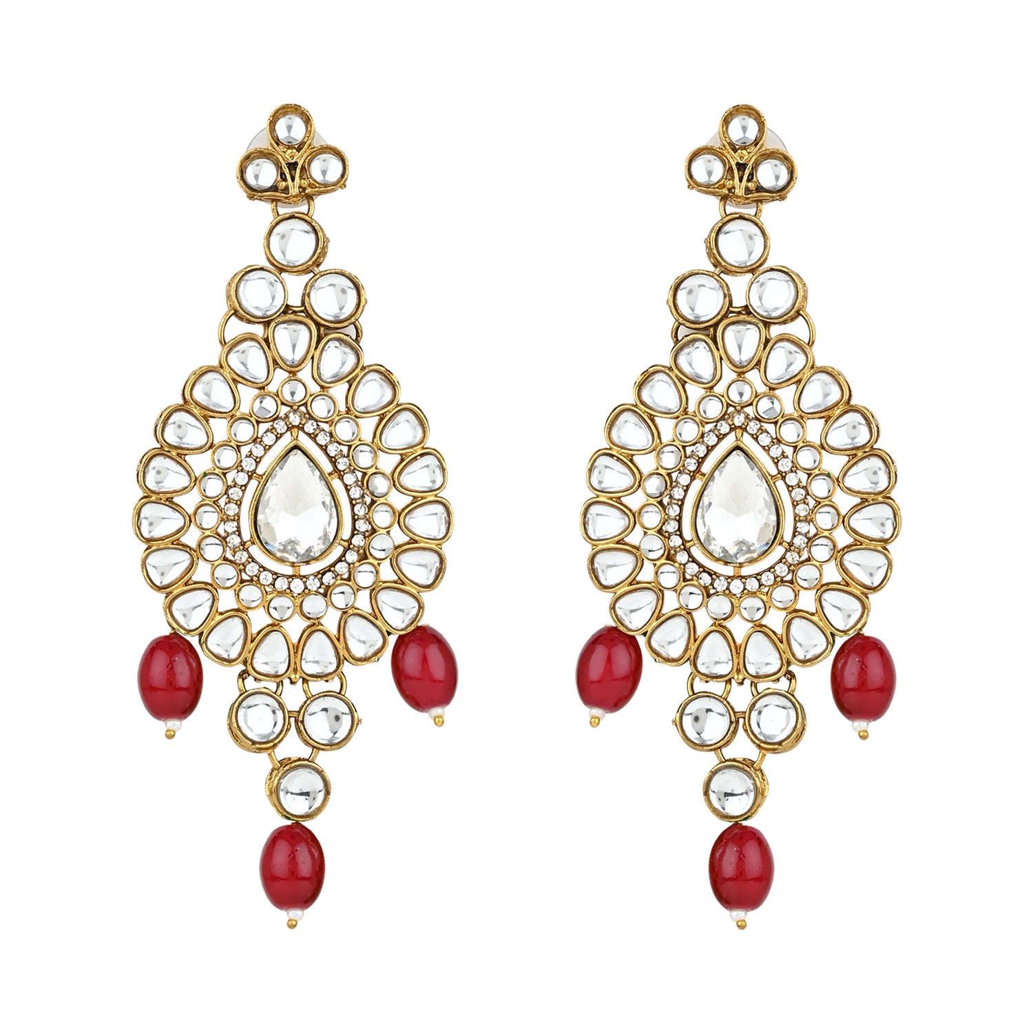 Mounika Maroon Necklace Set