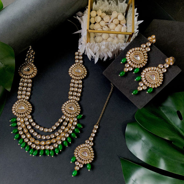 Mounika Green Necklace Set